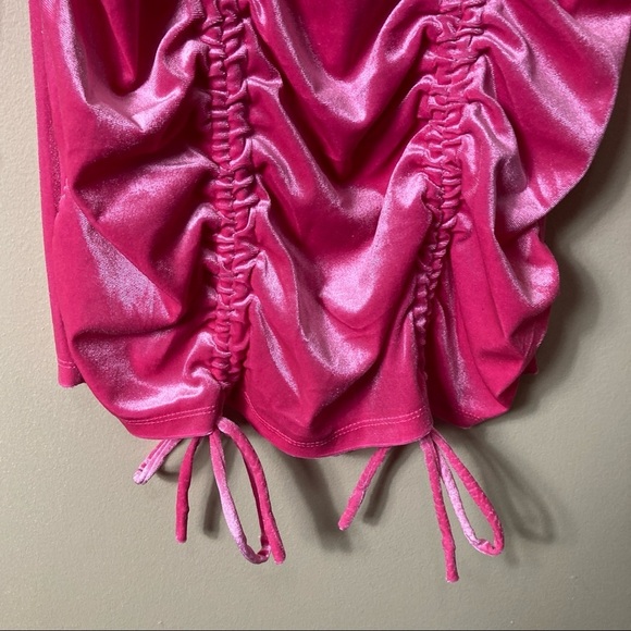 NWT Wild Fable Long Sleeve Ruched Velvet Bodycon Dress Pink - Picture 6 of 7
